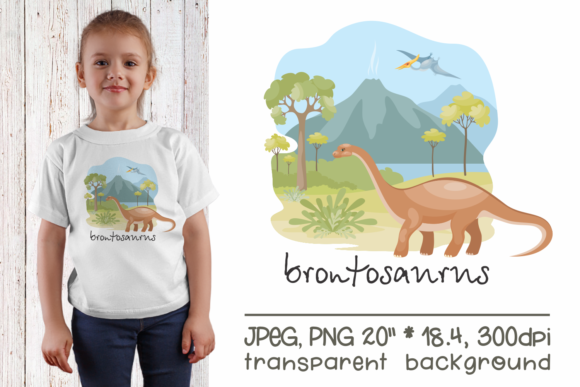 Brontosaurus - Sublimation Design PNG for Creative Projects