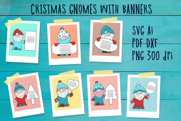 Christmas Gnomes with Banners: A Festive Design Asset