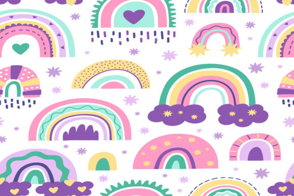 Cute Nursery Rainbow Pattern: Elevating Modern Spaces with Timeless Color