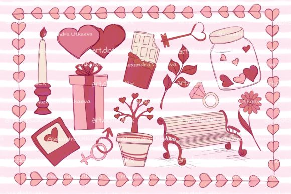Elevating Brand Narratives: The Strategic Value of the Set of Cute Illustrations Valentines Day