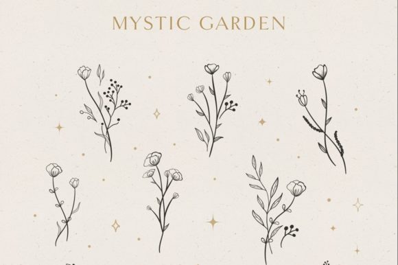 Evaluating Mystic Flowers, Branches. Berry. Tattoo. for Professional and Personal Design Projects