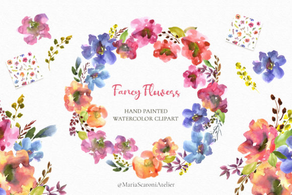 Fancy Flowers Watercolor Clipart: A Strategic Asset for Creative Branding and Design
