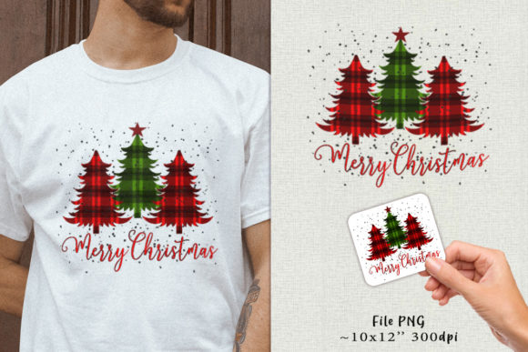 Fir-Trees with Plaid Blanket Sublimation Design