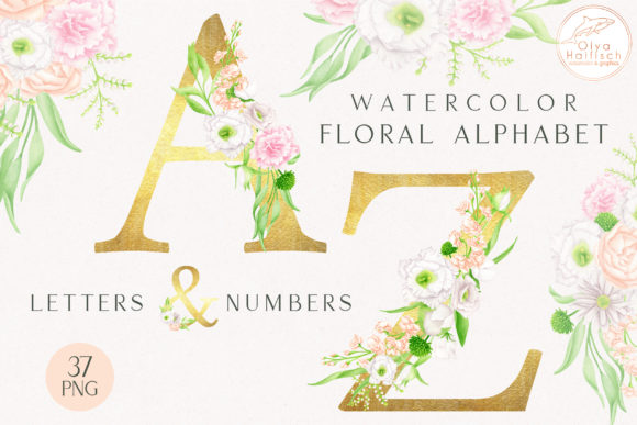 Floral Alphabet. Gold Letters, Numbers: A Comprehensive Guide to Digital Design Assets