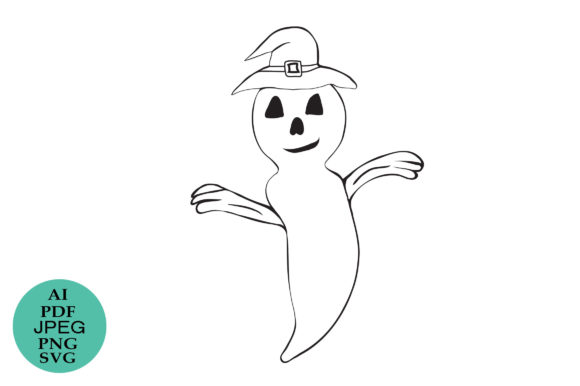 Halloween Cute Ghost with Hat