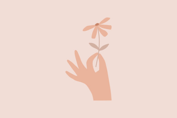 Hands Holding Blooming Flowers Print