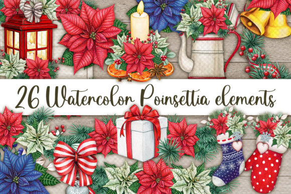 Integrating Watercolor Christmas Poinsettia Elements into Modern Design Workflows