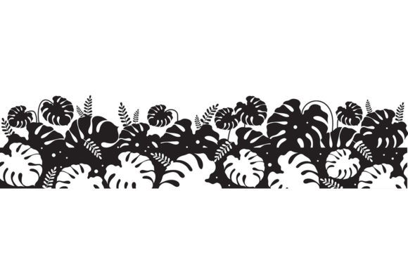 Monstera Leaves Black Silhouette for Bold Design