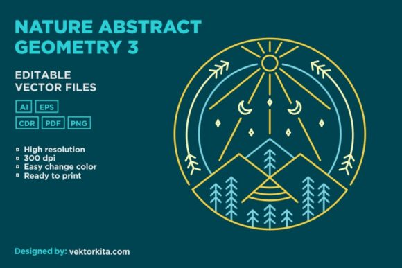 Nature Abstract Geometry 3: A Monoline Design for Modern Creators