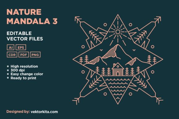 Nature Mandala 3: The Ultimate Monoline Design