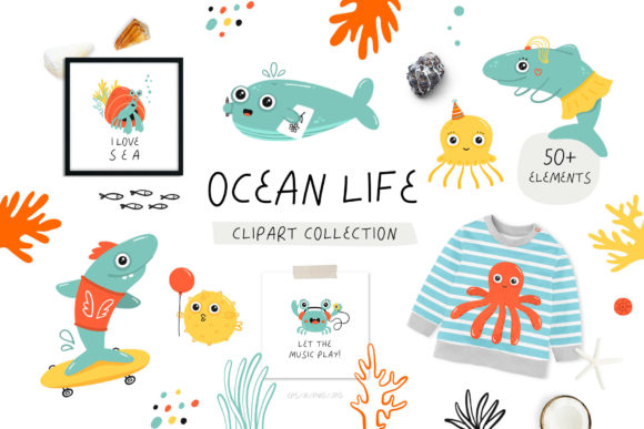 Ocean Life Clipart Collection for Creative Projects
