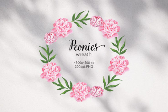 Peonie's Wreath: A Versatile Digital Asset for Creative Projects