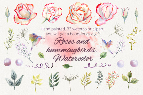 Roses and Hummingbirds Clipart: A Beautiful Resource for Creative Projects