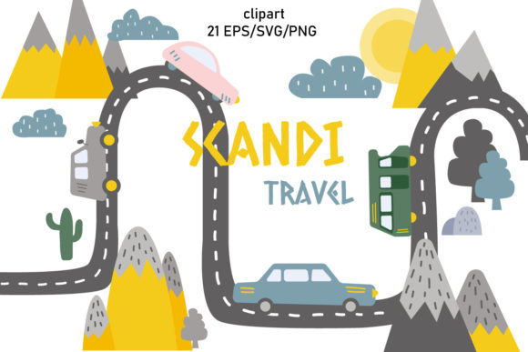 Scandinavian Clipart and Travel SVG Assets for Modern Design Projects