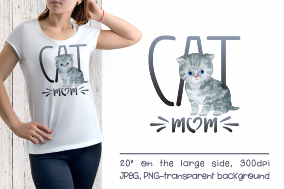 Scottish Fold Cat Mom Sublimation Design