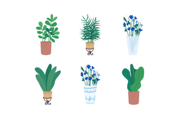 The Strategic Value of the Homeplants Flat Color Vector Object Set in Modern Digital Design
