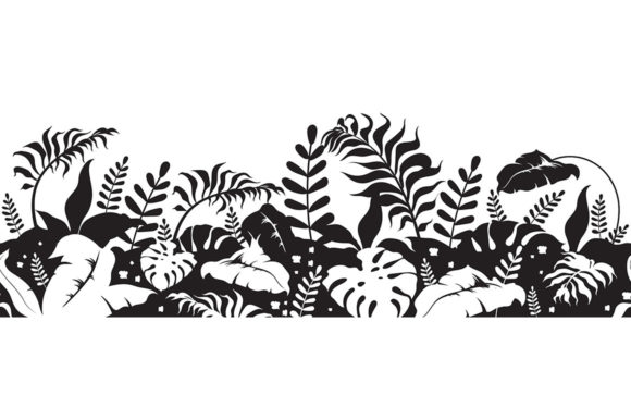 Tropical Plants Black Silhouette Design Guide