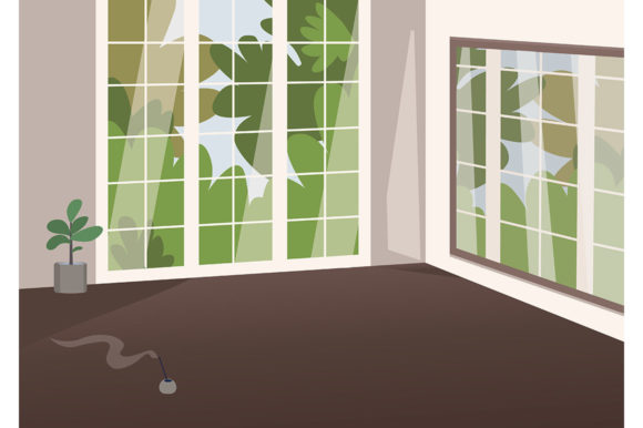 Unlocking Potential with the Empty Spacious Room Flat Color Vector